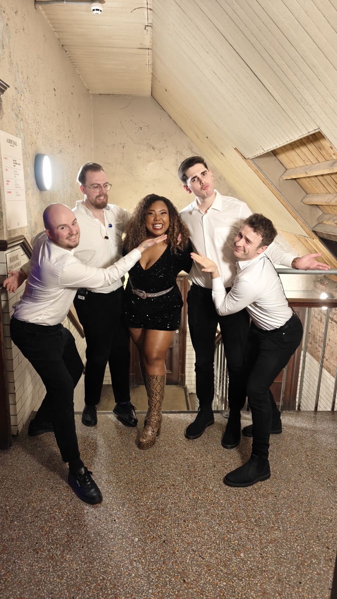 Nicole Battick and the band between sets